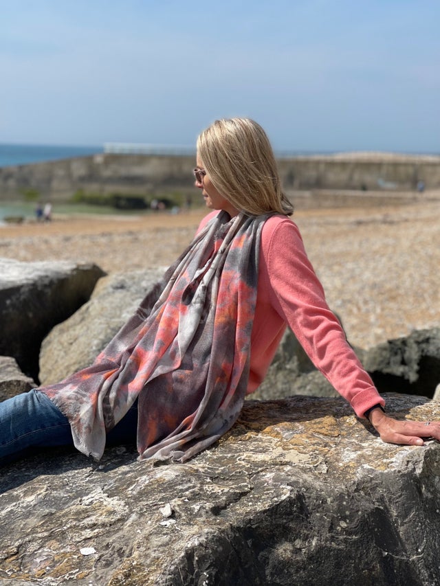 Super soft scarves in wool and wool-silk by Jo Edwards designer