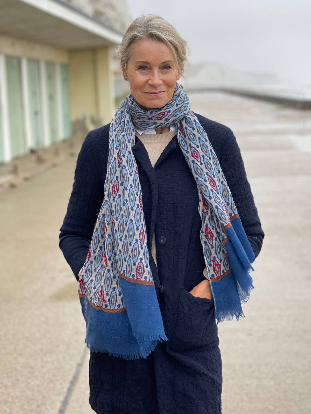 Super soft scarves in wool and wool-silk by Jo Edwards designer